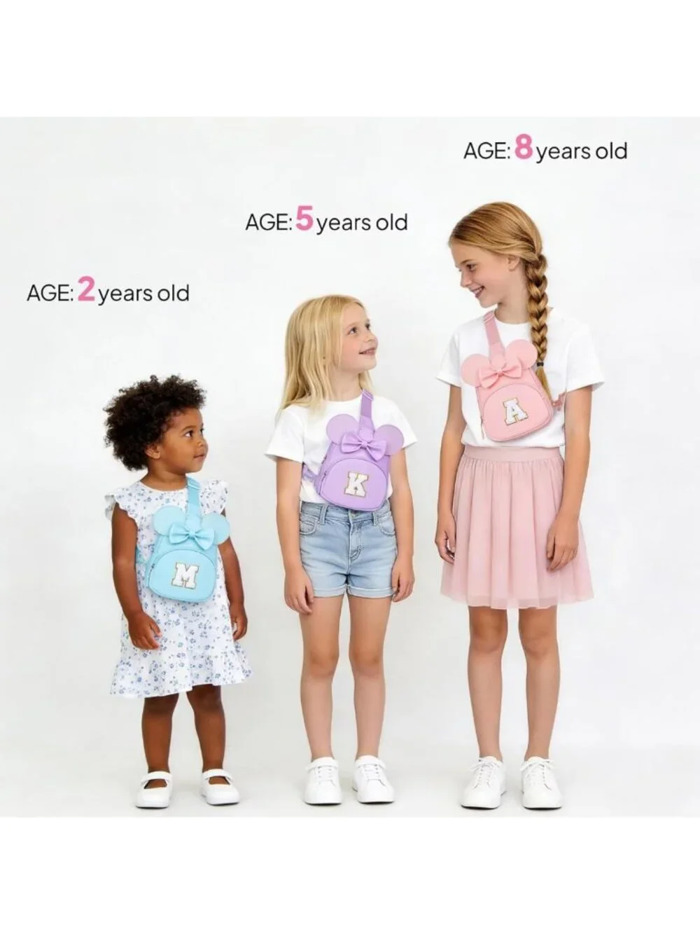 Cute Pink Crossbody Bag for Girls | Birthday Gifts for Ages 2-8 | Sling Purse